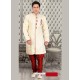 Sizzling Cream Jacquard Sherwani