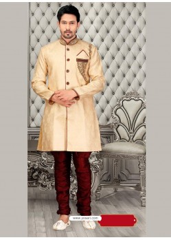 Astonishing Cream Wedding Sherwani