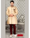 Astonishing Cream Wedding Sherwani