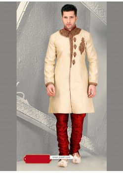 Royalist Beige Wedding Sherwani