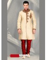 Royalist Beige Wedding Sherwani