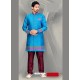 Incredible Blue Churidar Sherwani