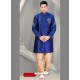 Scintillating Blue Party Wear Sherwani