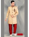 Festive Beige Jacquard Sherwani