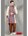 Astonishing Beige Party Wear Sherwani