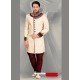 Flattering Cream Jacquard Sherwani