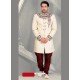 Sizzling Cream Jacquard Sherwani