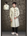 Astonishing Green Silk Sherwani