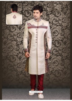 Sizzlng Maroon Wedding Sherwani