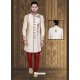 Eye-catching White Jaquard Sherwani