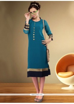 Epitome Lace Work Teal Party Wear Kurti