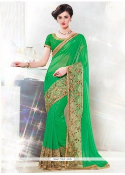 Adorable Green Classic Saree
