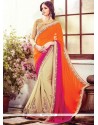 Enthralling Bembarg Zari Work Half N Half Saree