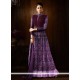 Vivacious Faux Georgette Purple Designer Floor Length Suit