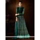 Sightly Stone Work Green Designer Floor Length Suit