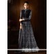 Distinctively Black Stone Work Designer Floor Length Suit