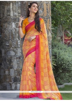 Phenomenal Faux Georgette Print Work Printed Saree