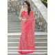 Beckoning Print Work Pink Printed Saree