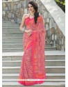 Beckoning Print Work Pink Printed Saree