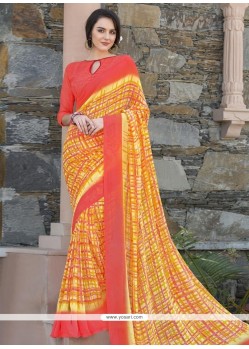 Pristine Faux Georgette Print Work Printed Saree