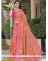 Brilliant Faux Georgette Print Work Printed Saree