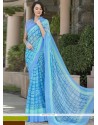 Wonderous Blue Faux Georgette Casual Saree