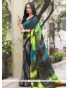 Print Satin Printed Saree In Multi Colour