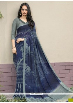 Delightsome Satin Multi Colour Print Work Casual Saree