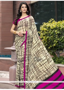 Brilliant Print Work Casual Saree