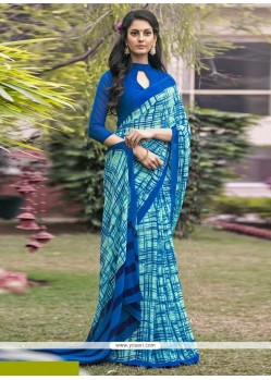 Demure Abstract Print Work Satin Printed Saree