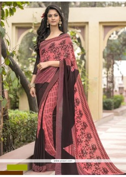 Hypnotizing Multi Colour Faux Georgette Casual Saree