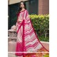 Sensational Faux Georgette Hot Pink Printed Saree