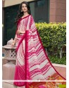 Sensational Faux Georgette Hot Pink Printed Saree