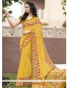 Tempting Faux Georgette Print Work Printed Saree