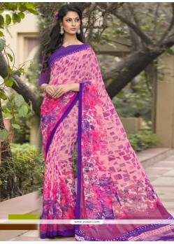 Innovative Faux Georgette Multi Colour Printed Saree