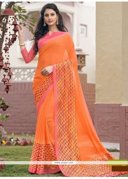 Enthralling Faux Georgette Printed Saree