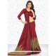 Heavenly Maroon Faux Crepe Casual Saree