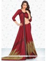 Heavenly Maroon Faux Crepe Casual Saree