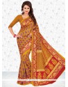 Divine Faux Crepe Multi Colour Casual Saree