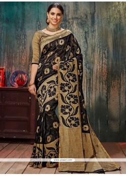 Opulent Black Art Silk Traditional Saree