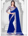 Tantalizing Patch Border Work Faux Georgette Casual Saree