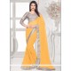 Congenial Faux Georgette Yellow Casual Saree
