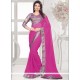 Masterly Hot Pink Faux Georgette Casual Saree