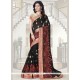 Opulent Faux Georgette Black Resham Work Trendy Saree