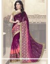 Intriguing Resham Work Fancy Fabric Shaded Saree