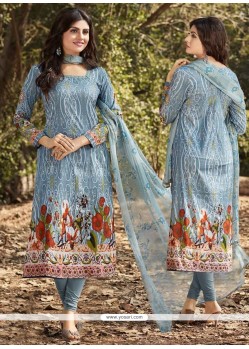 Splendid Multi Colour Print Work Churidar Suit