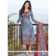 Perfect Print Work Multi Colour Cotton Churidar Suit