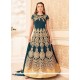 Gauhar Khan Teal Floor Length Anarkali Suit