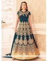 Gauhar Khan Teal Floor Length Anarkali Suit