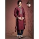 Demure Maroon Resham Work Kurta Pajama